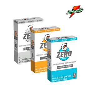 [Gatoade Zeo] 게토레이 분말 노슈가 무설탕 제로 이온음료 분말 파우더 10개입 Gatoade Zeo Dink Mix 10ct, 글레이셔 프리즈 10개입, 30g, 1개