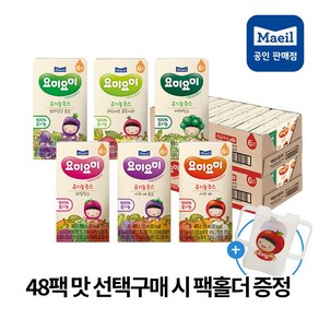 맘마밀 요미요미 유기농주스 48팩 모음전(팩홀더공짜), 사과배+과일믹스, 24개, 125ml