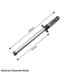 다이아몬드 나이프 연마 강철 막대 숫돌 곡선 표면 가위 호닝 주방 연삭 도구, [01] 1pc, [01] 10 inch, 1개