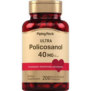 피핑락 폴리코사놀 40mg PipingRock Ulta Policosanol 40 mg (pe seving), 2개, 200정