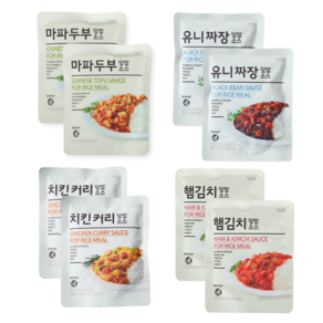 노브랜드 덮밥소스 4종(유니짜장 마파두부 햄김치 치킨커리) 각2개씩 총 8개, 100g