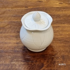 백자 연꽃문 차호 차통 차잎보관 차항아리 수업용차호, 3인차호, 1개