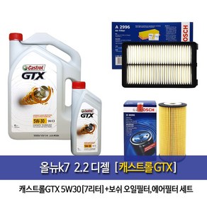 CastolGTX 올뉴k7 2.2디젤 캐스트롤GTX(6L+1L)7L 엔진오일 96-A2996, 1개