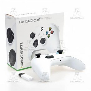 게임 패드 무선 컨트롤러 Xbox One 시리즈 X S 24G PC 컨트롤 이중 진동 6 축 자이로 센서 조이스틱, 1개, 1) White  With Box