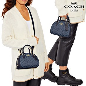 코치 시드니 사첼 시그니처 샴브레이 CH140 Sydney Satchel In Signatue Chambay