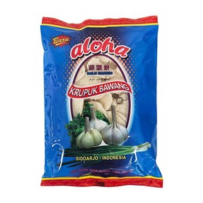 인도네시아 Aloha 끄루뿍 바왕 컬러 마늘 크래커 225g 간식 / KRUPUK BAWANG colo, 1개