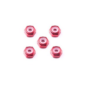 타미야 미니4륜옵션 [15493] 2mm Alu Lock Nut Red 5, 1개