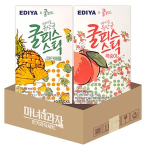 이디야 쿨피스 스틱 복숭아 640g(40T) + 파인애플 640g(40T), 16g, 40개입