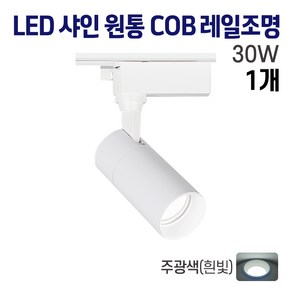 라인라이팅 LED 샤인 원통 COB 스포트 레일등 화이트 30W, 1개, 주광(흰빛)