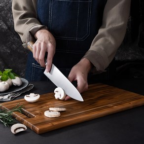 내집내산 수제 원목 손잡이 나무 도마, 1개, 브라운