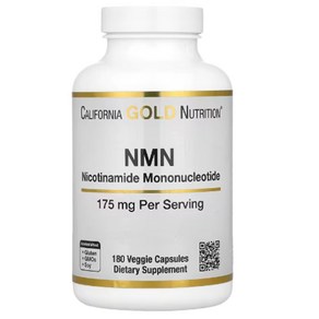 캘리포니아골드뉴트리션 NMN 175mg Dietary Supplement 식물성캡슐 180정 (6개월 분)