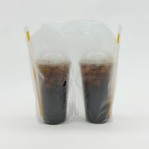 음료캐리어 2구 1L 32oz 대용량 200매 테이크아웃 음료봉투, 1세트, 200개