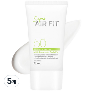 어퓨 슈퍼에어핏 마일드 선크림 데일리 이엑스 SPF50+ PA++++, 50ml, 20개