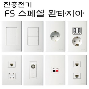 진흥 환타지아 화이트 스위치 콘센트 인테리어 1구 2구 3구 방우형 카바형 FS 대기전력, 25. 모듈8P+전화4P, 1개