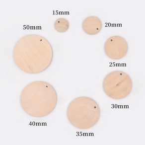 원형 나무판 모음(100개) 원목원형판, 15mm [100개입]