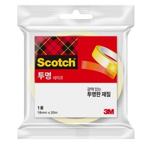 쓰리엠 스카치 다용도 테이프 리필 18mm x 20m, 0                           광택, 1개