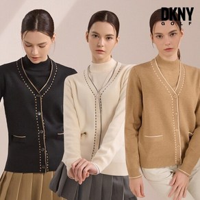 [DKNY GOLF] 23FW DKNY 밀라노립 가디건+니트세트 여성 3컬러 택1