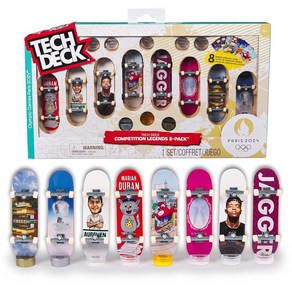 Tech Deck Competition Legends 8팩 핑거보드 수집용 카드 포함 2024년 올림픽 게임 맞춤형 미니 스케이트보드 만 6세 이상 용 장난감 핫템 잇템, 1개