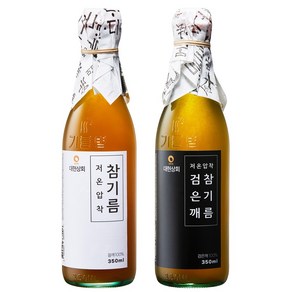 대현상회 저온압착 참기름 검은깨참기름 2병 세트, 2개, 350ml