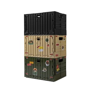 카고컨테이너 시그니처 폴딩박스 세트, 폴딩박스+상판, 블랙, 1개