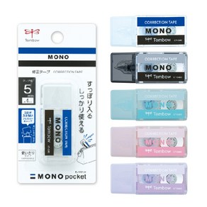 [톰보]모노 포켓 수정테이프 5mm 4M, 블랙