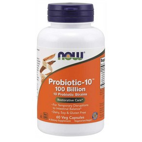 NOW Foods Pobiotic-10 100 Billion CFU 10 Pobiotic Stain 나우푸드 프로바이오틱 10 1000억 CFU 베지 캡슐 60정, 1개