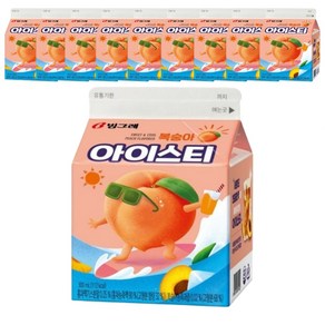 (무료배송) 빙그레 아이스티 복숭아 팩음료 300ml, 10개