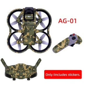 DJI 아바타 드론 고글 2 V2 비행 안경 풀 세트 PVC 스티커 방수 스크래치 방지 보호 스킨 액세서리, 1) G2 Stickes Set 01, 1개