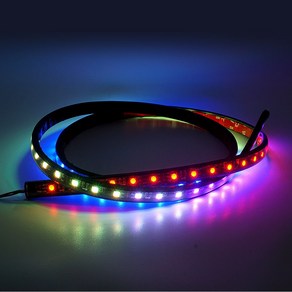 삼항LED 24V용 블랙튜브 네오픽셀 스노우펄 RGB LED, 네오픽셀LED바 검띠 230cm, 1개