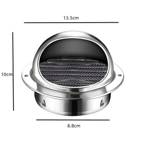 스테인레스 스틸 벽 천장 공기 환기구 덕트 배기 그릴 커버 배출구 난방 냉각 캡 100mm 150mm, [01] 100mm