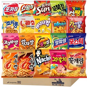 [블루존] 정량 인기스낵 20종 A세트(새우깡+매새+감깡+고깡+자갈치+포스틱+오징어집+바나나킥+양파링+나초+포카칩오+스윙칩+썬+꼬북칩+꽃게랑+콘칲+신짱+죠리퐁+카땅+카메), 1개