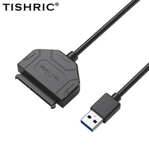 TISHRIC SATA-USB 3.0 C타입 케이블 외부 전원 2.5 3.5 SSD HDD 하드 디스크 드라이브 컨버터 5TB 6Gbps 7 15 22 핀, 1개