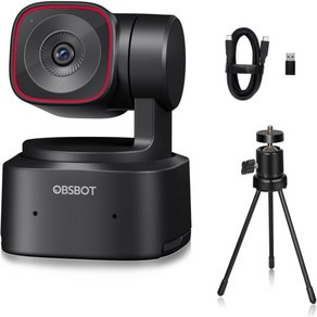 OBSBOT Tiny 2 Lite PTZ 4K 웹캠 1080P60fps HDR AI 추적 기능이 있는 PC 카메라 소음 제거 마이크로 삼각대 제스처 제어 자동 초점 플러그 앤