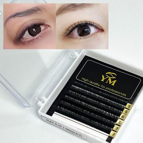 언더 속눈썹 속눈썹연장재료 YM 더블 플랫모 J컬 5mm 6mm 7mm MIX 총 6줄, 1개