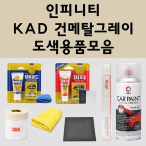 인피니티 KAD 건메탈그레이 주문 자동차 붓펜 카페인트 도색 스프레이 퍼티 컴파운드 차량용, 인피니티:종이사포 1200방, 1개