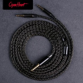 OPENHEART 16 코어 헤드폰 케이블 1 ~ 2 잭 듀얼 3.5/2.5/4.4mm/XLR 밸런스 케이블 히피만 데논 교체 케이블 2m 3m, 1) 4.4BAL to 2x3.5 - 1.4m, 없음, 없음