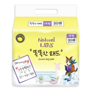 네츄럴랩 똑똑한 반려견 배변패드 대형 천연레몬향 30p