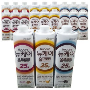 뉴케어 올프로틴 3가지맛 단백질 음료 무설탕 락토프리, 18개, 245ml