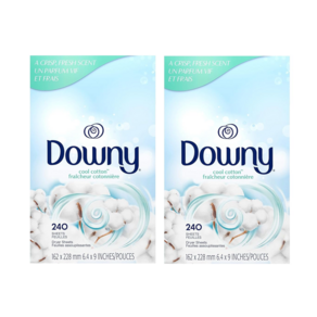 Downy 다우니 섬유 유연제 쿨 코튼 240매 시트 섬유유연제, 2개