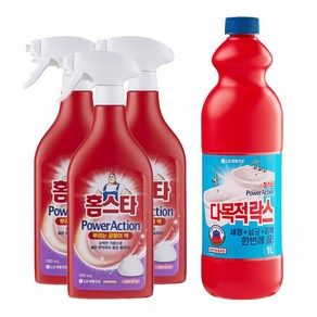 홈스타 파워액션 뿌리는 곰팡이 싹 500ml x 3개 + 다목적 락스 1L