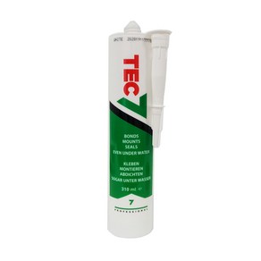 Tec7 수중 방수 접착 실리콘 백색 310ml 욕실 어항 수족관 보수