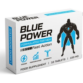 Blue Powe 10 알약 100mg - 남성을 위한 더 강하고 더 강화된 강도 견고함 - 높은 체력 성능을 향상시키도록 설계됨 장기간 결과 - Natua, 1개, 10정