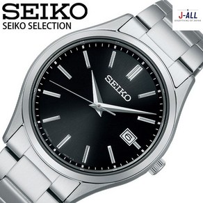 세이코 시계 SEIKO 남자 손목시계 쿼츠 블랙 실버 SBPX147