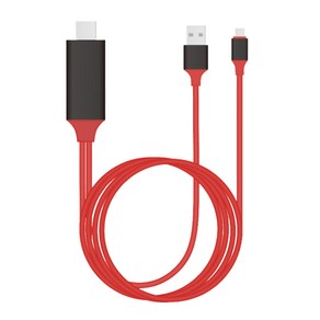 바라보고 USB C to HDMI MHL 미러링 스마트폰 TV 연결 케이블 2m, 1개, 레드