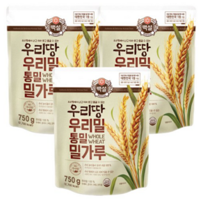 [메가마트]CJ 백설 우리땅 우리밀 통밀 밀가루 750g