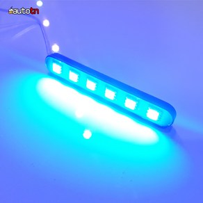 MOXI 오토바이 자동차 12v 5050 6구 싸이키 파박이 스트로브 LED, 파랑, 1개