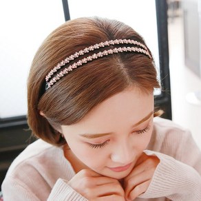 미스21 두줄꽃 헤어밴드 머리띠 여성 여자 성인 Haiband Headband (hb587)