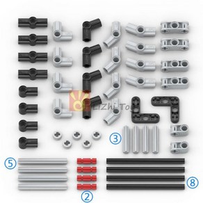 MOC 테크닉 빌딩 블록과 호환 브릭 핀 리프트 암 스터드리스 빔 액슬 커넥터 패널 기어 자동차 마인드스톰 완구