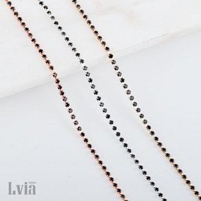 블랙 줄란 체인 30cm 국산 네일 아트 스톤 파츠, 실버, 1.5mm, 1개