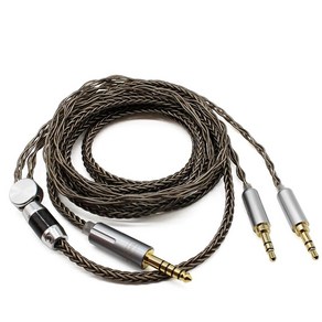 Youkamoo Hifiman HE4XX HE-400i 헤드폰과 호환되는 4.4mm 케이블 8코어 브레이드 실버 도금 교체 오디오 업그레이드 (4.4mm - 듀얼 3.5mm, Youkamoo Hifiman HE4XX, HE-400